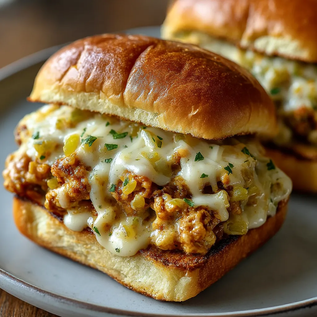 Chicken Alfredo Sloppy Joes