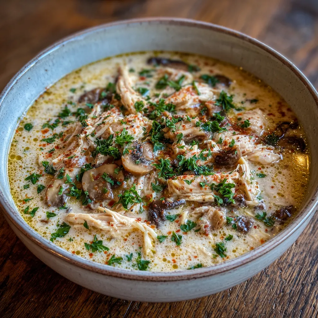 Clean Chicken Mushroom Soup