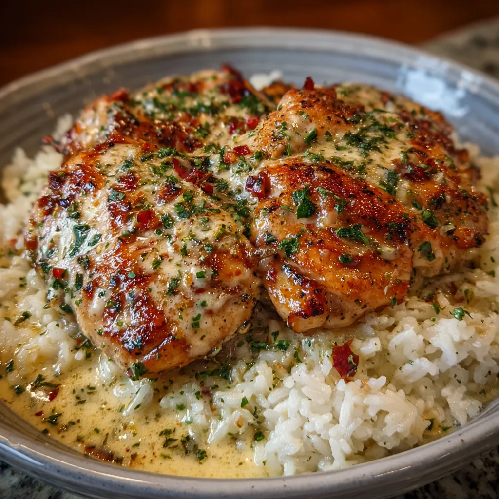 Creamy Smothered Chicken and Rice