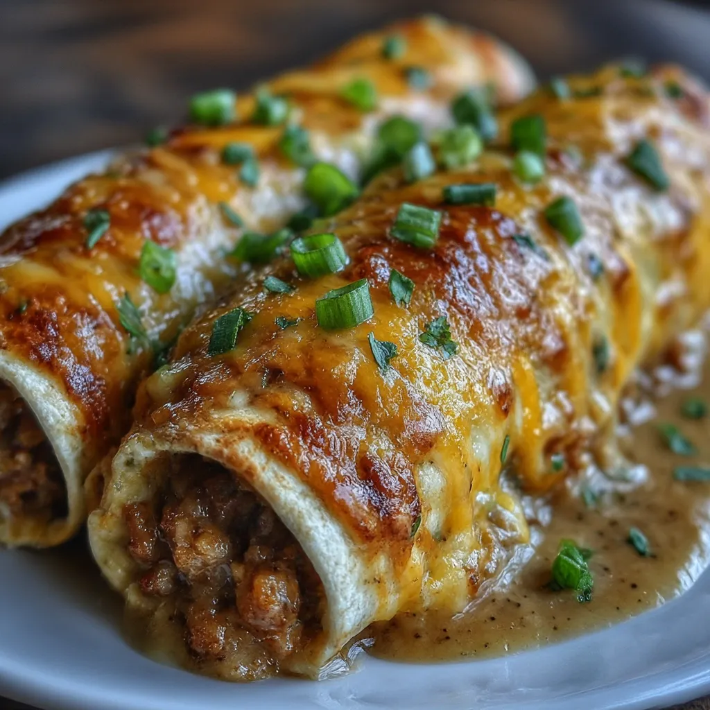 Southern Breakfast Enchiladas with Sausage Gravy
