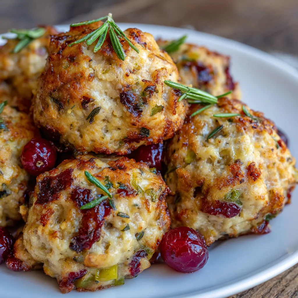 Cranberry Turkey Stuffing Balls