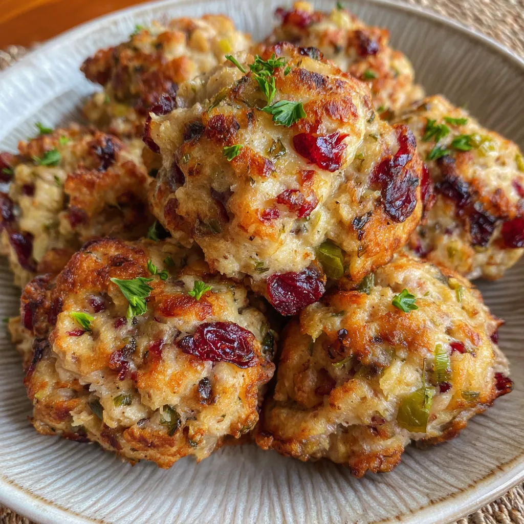 Cranberry Turkey Stuffing Balls