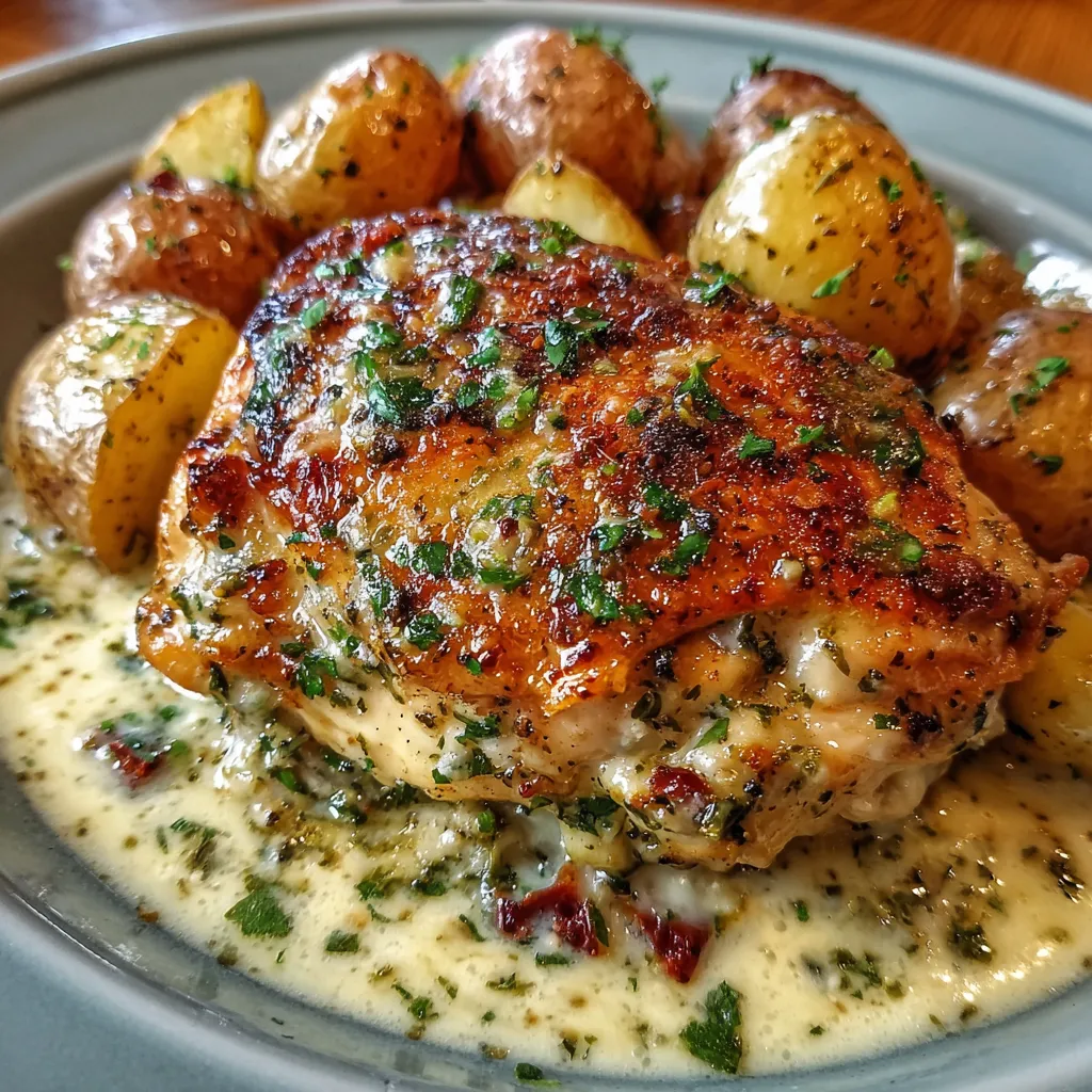 Garlic Parmesan Crockpot Chicken and Potatoes