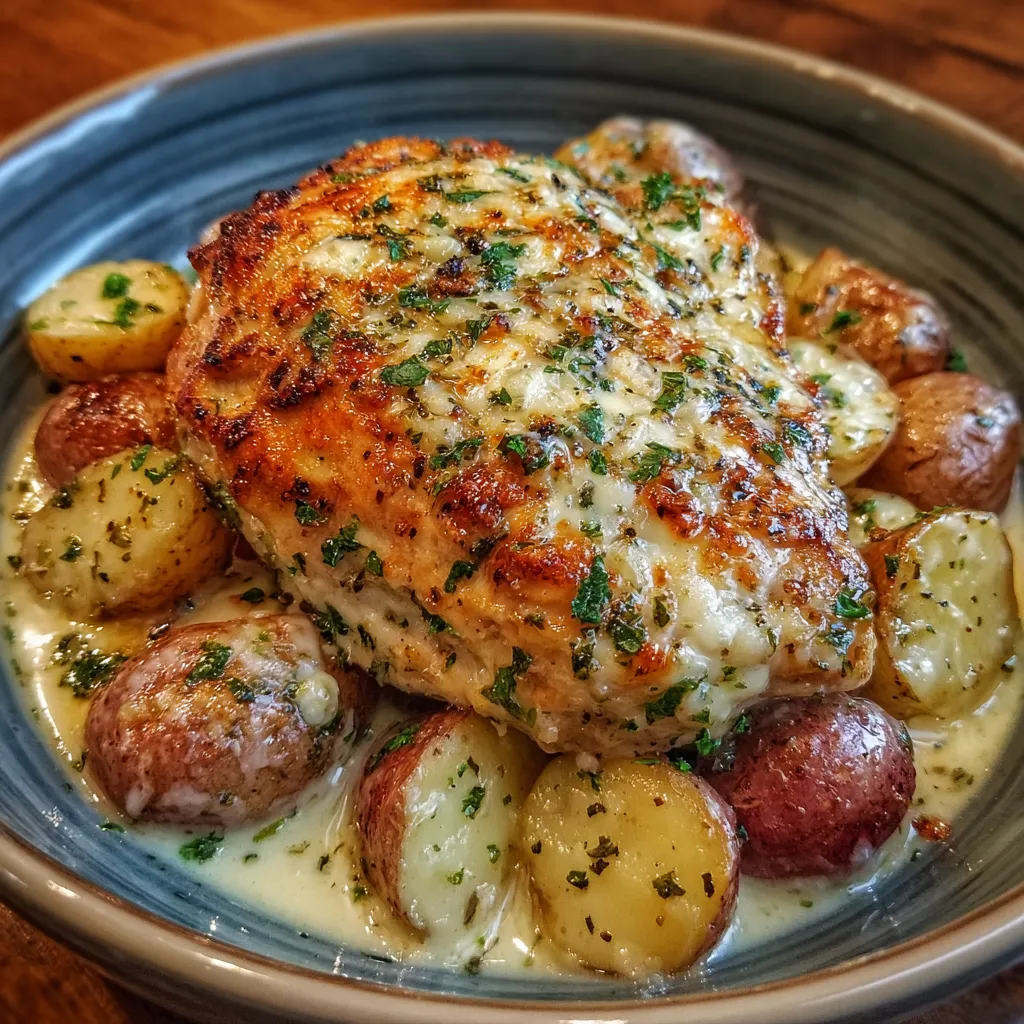Garlic Parmesan Crockpot Chicken and Potatoes