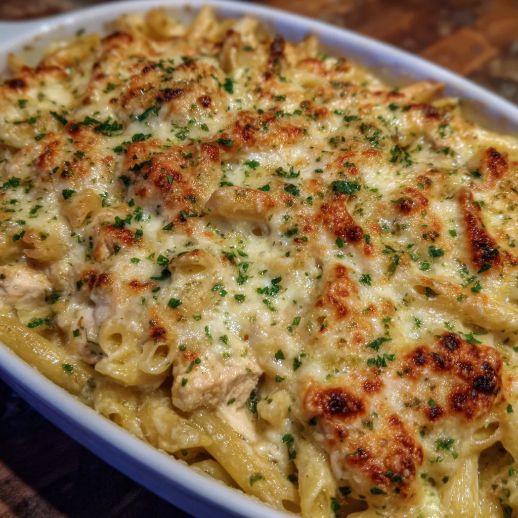 Garlic Parmesan Pasta Bake 