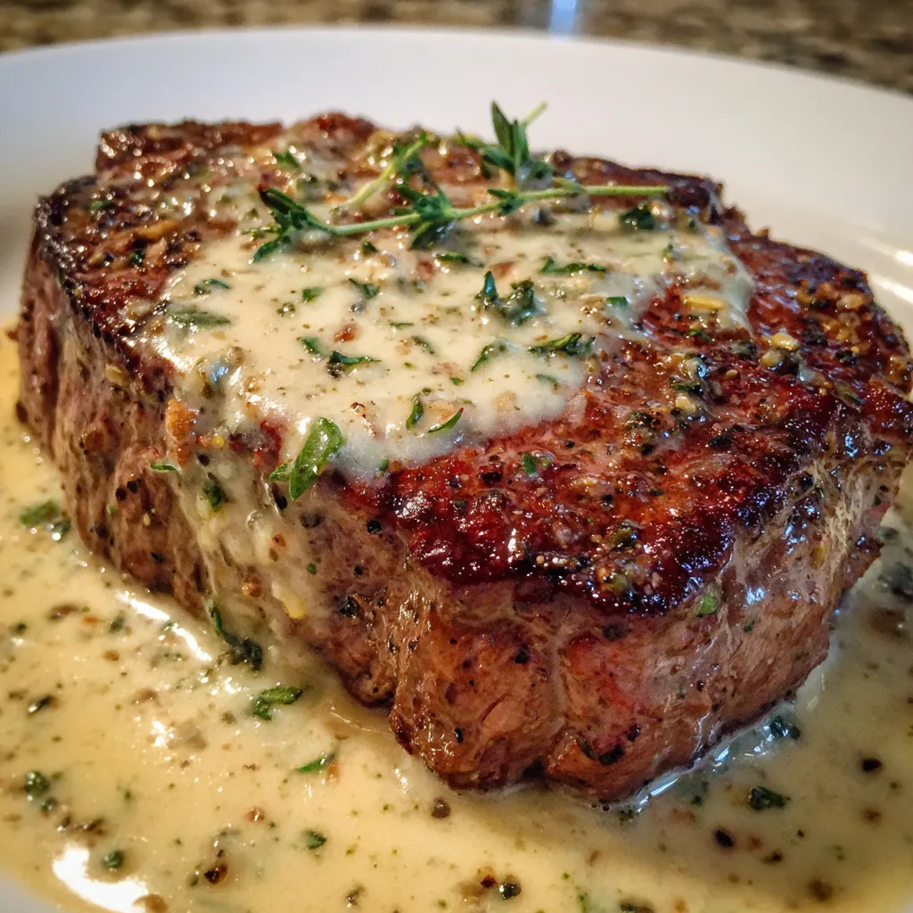 Juicy Steak with Creamy Garlic Sauce