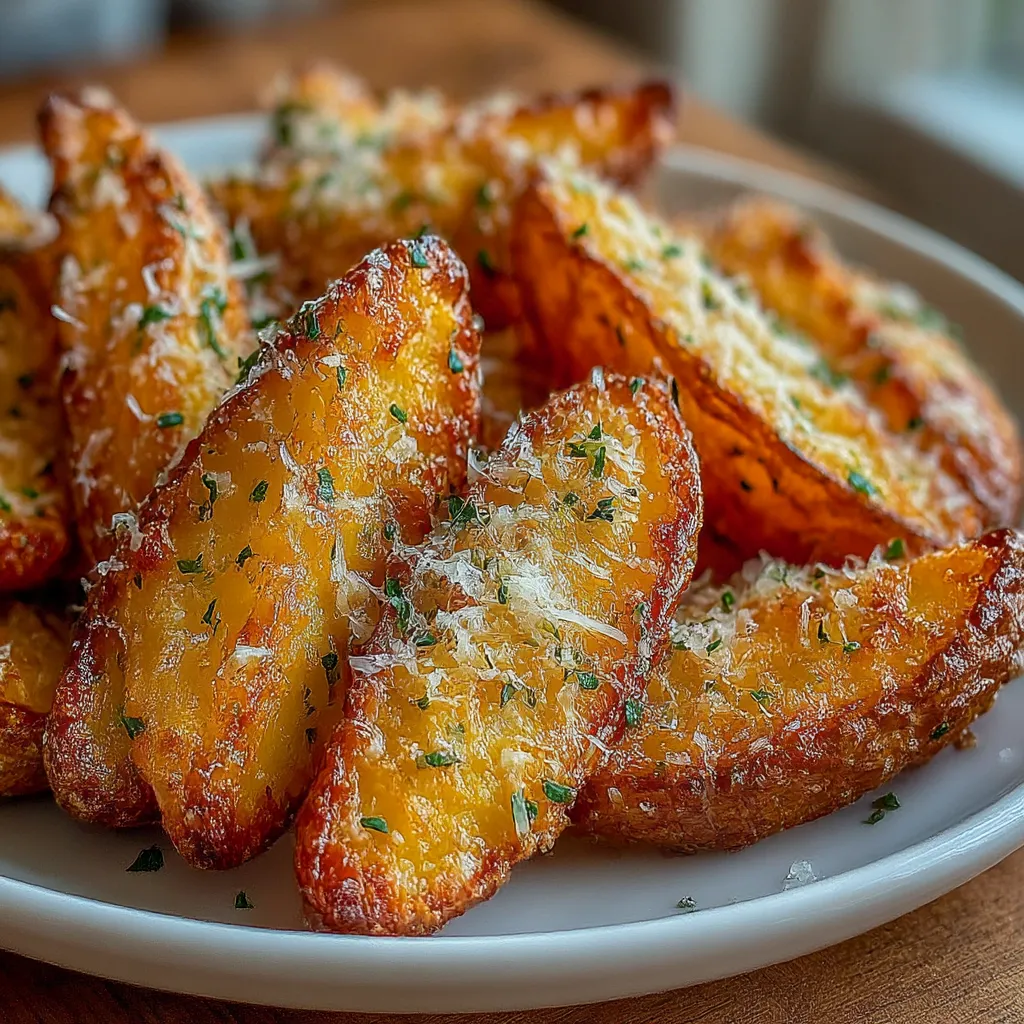 Crispy Garlic Parmesan Potato Wedges