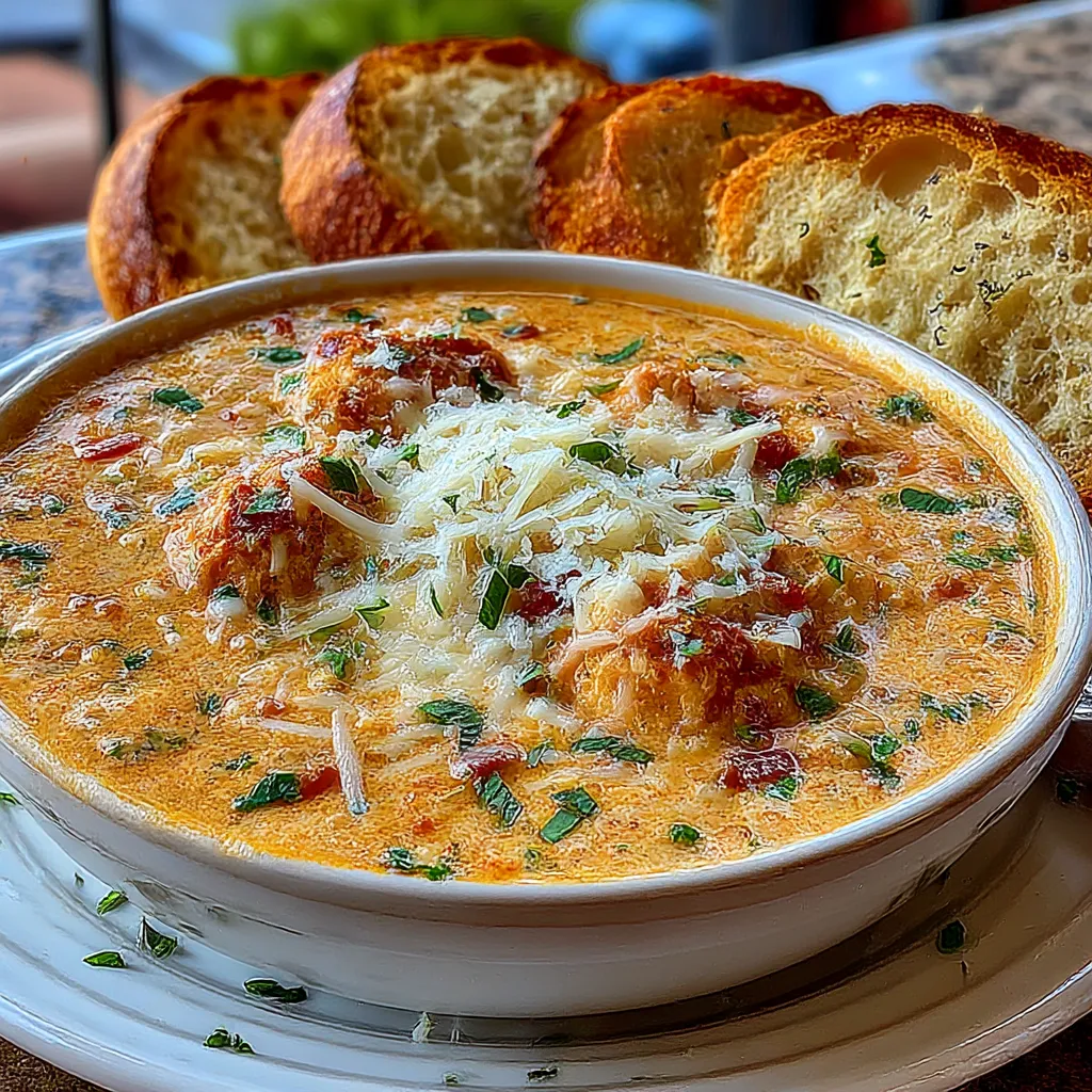 Crock Pot Creamy Chicken Parmesan Soup