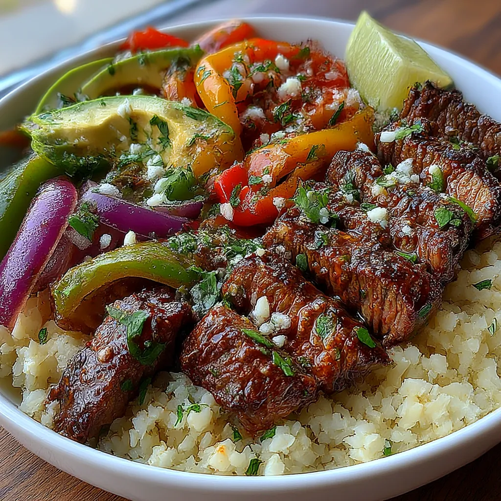 High Protein Steak Fajita Bowl