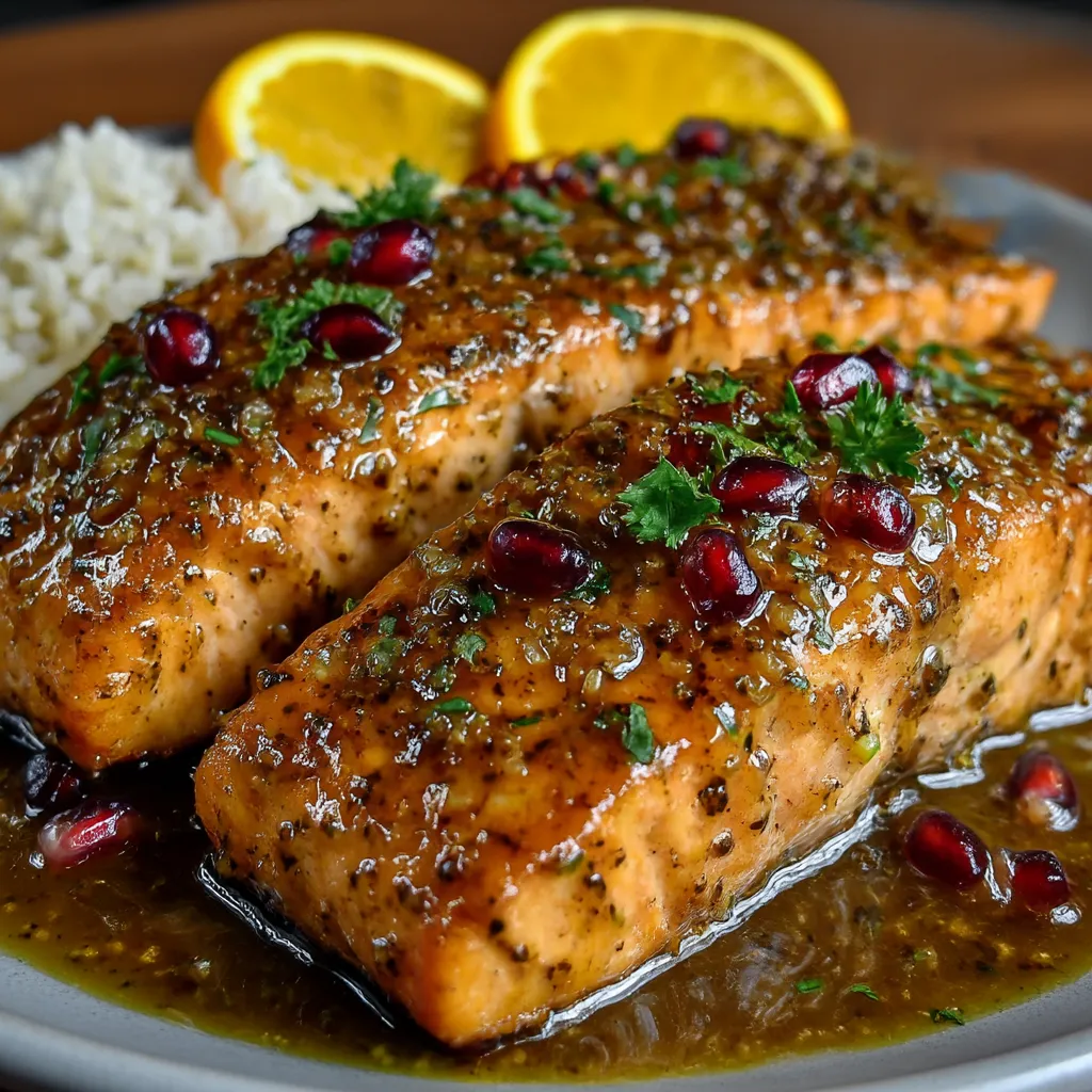 Pomegranate and Orange Glazed Salmon