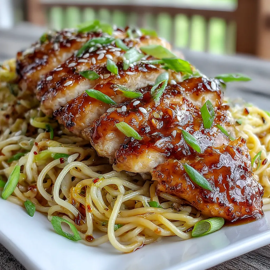 Sticky Garlic Chicken Noodles