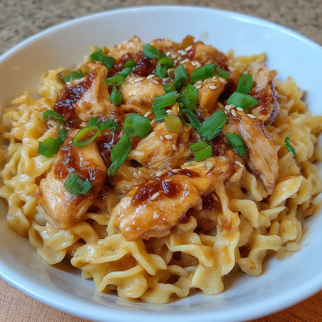 Sticky Garlic Chicken Noodles