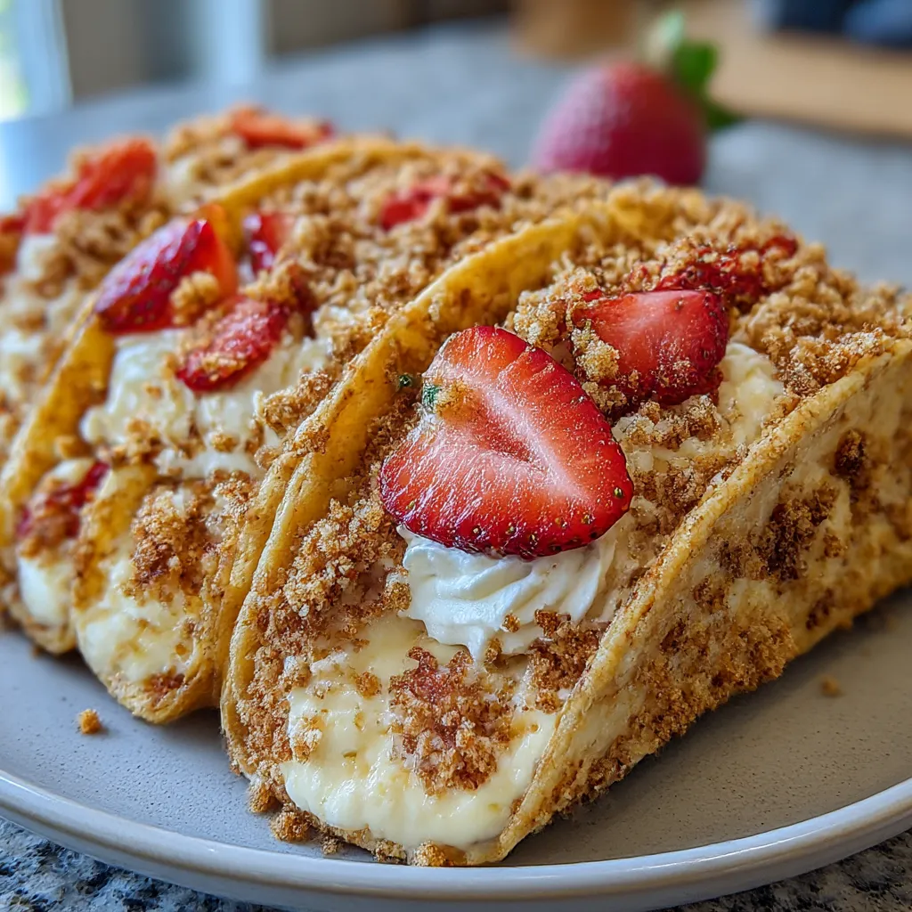 Strawberry Crunch Cheesecake Tacos