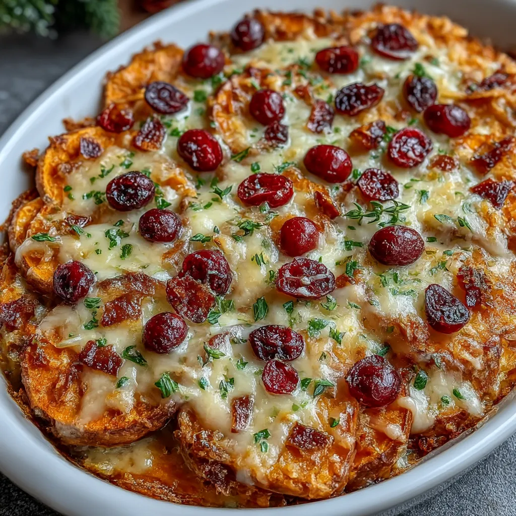 Sweet Potato and Cranberry Gratin