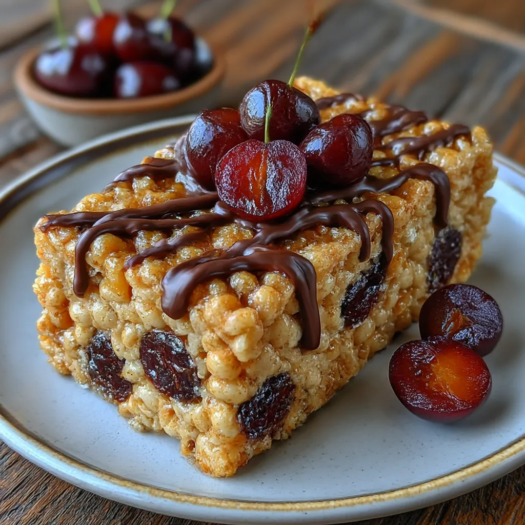 Chocolate Covered Cherry Rice Krispies Treats