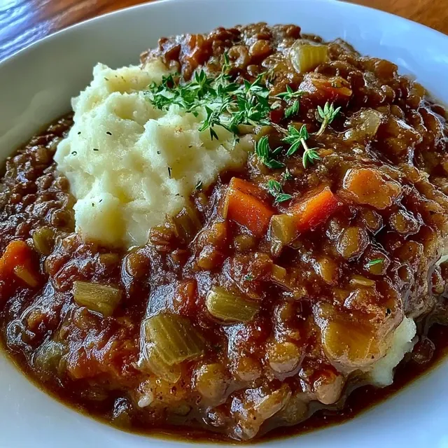 Hearty Lentil Stew with Creamy Mashed Potatoes