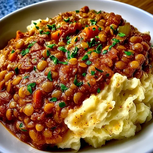 Hearty Lentil Stew with Creamy Mashed Potatoes