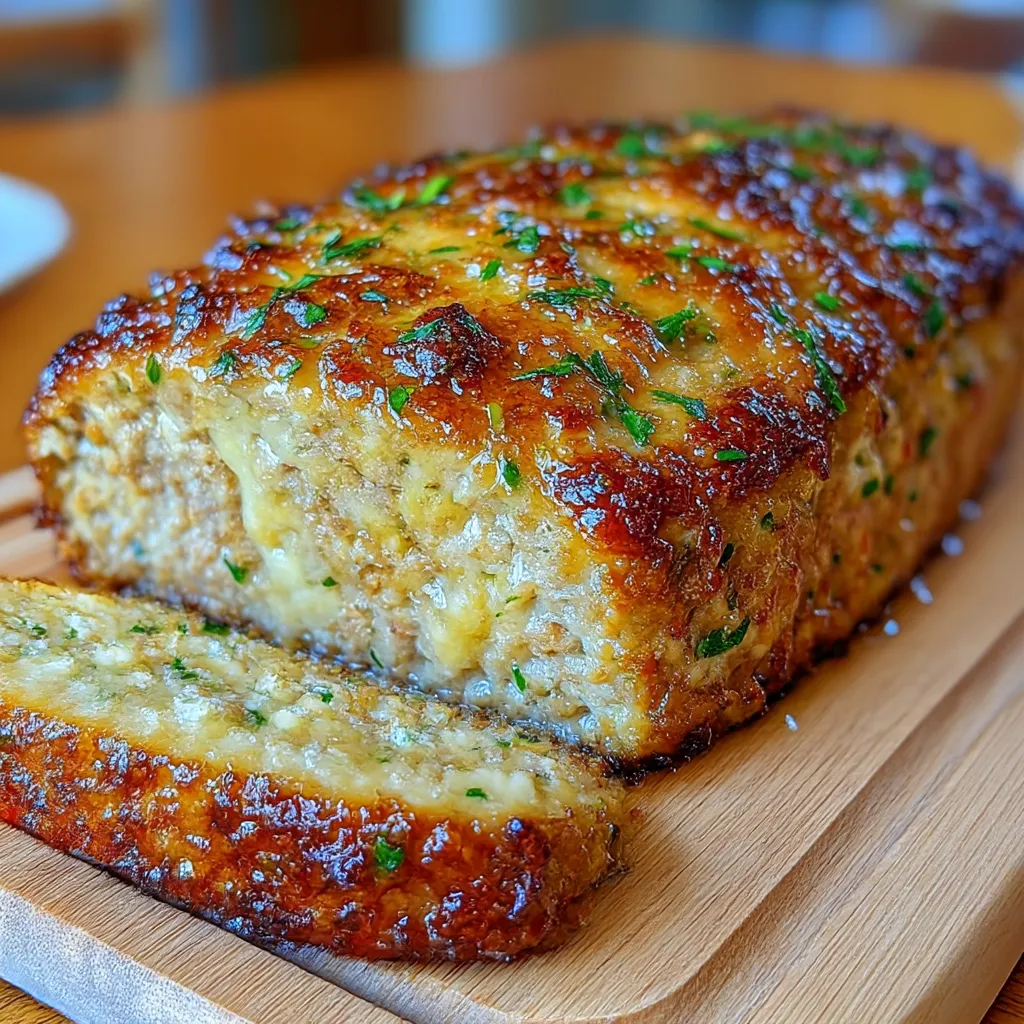 Juicy Garlic Parmesan Chicken Meatloaf