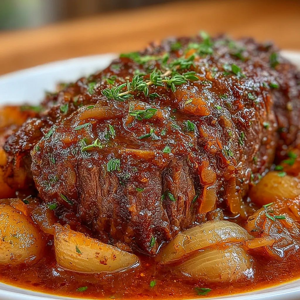Savory Crock Pot French Onion Pot Roast for Cozy Dinners
