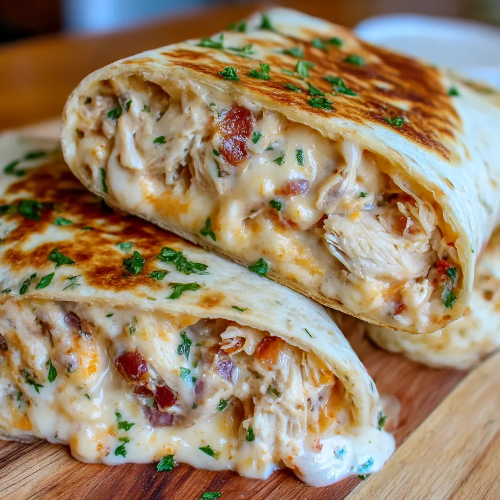 Cheesy Garlic Chicken Wraps