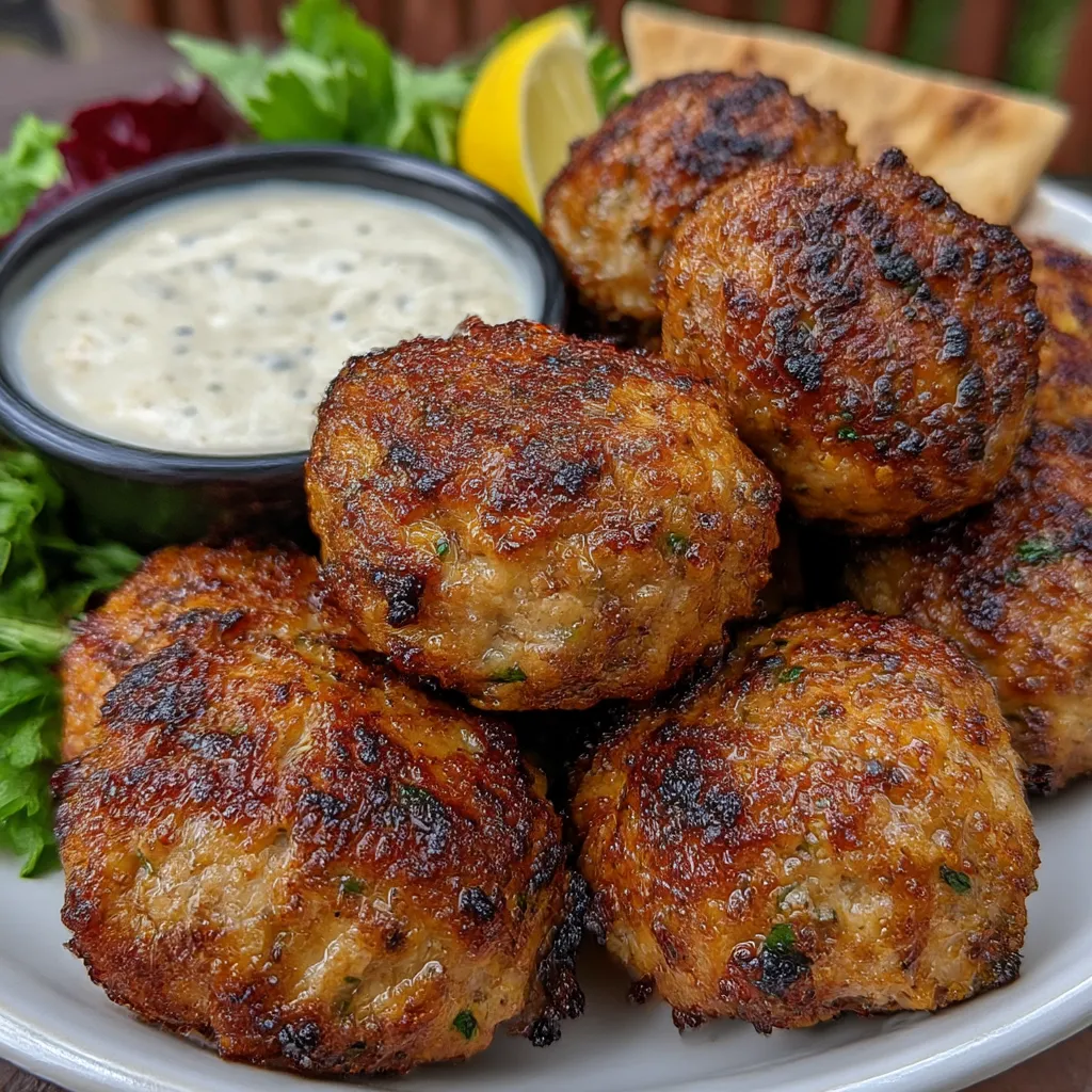 Chicken Kofta with Garlic Yogurt Sauce
