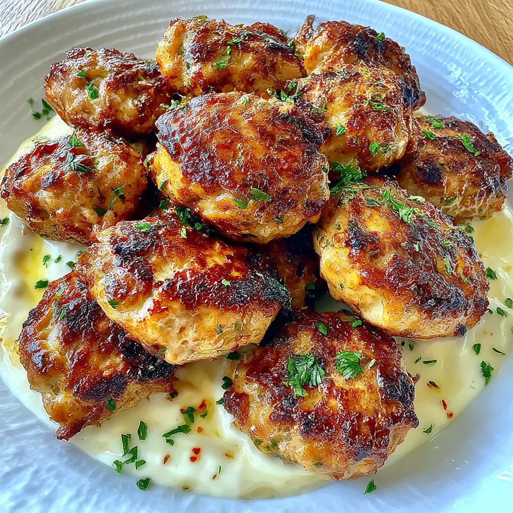 Chicken Kofta with Garlic Yogurt Sauce