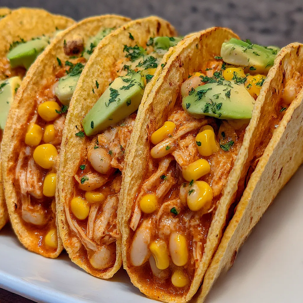 Corn Tortilla White Chicken Chili Tacos
