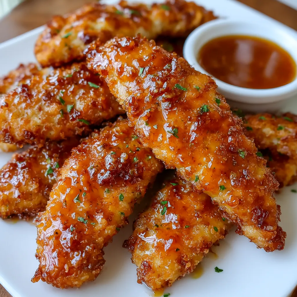 Crispy Air Fryer Honey Butter Garlic Chicken Tenders