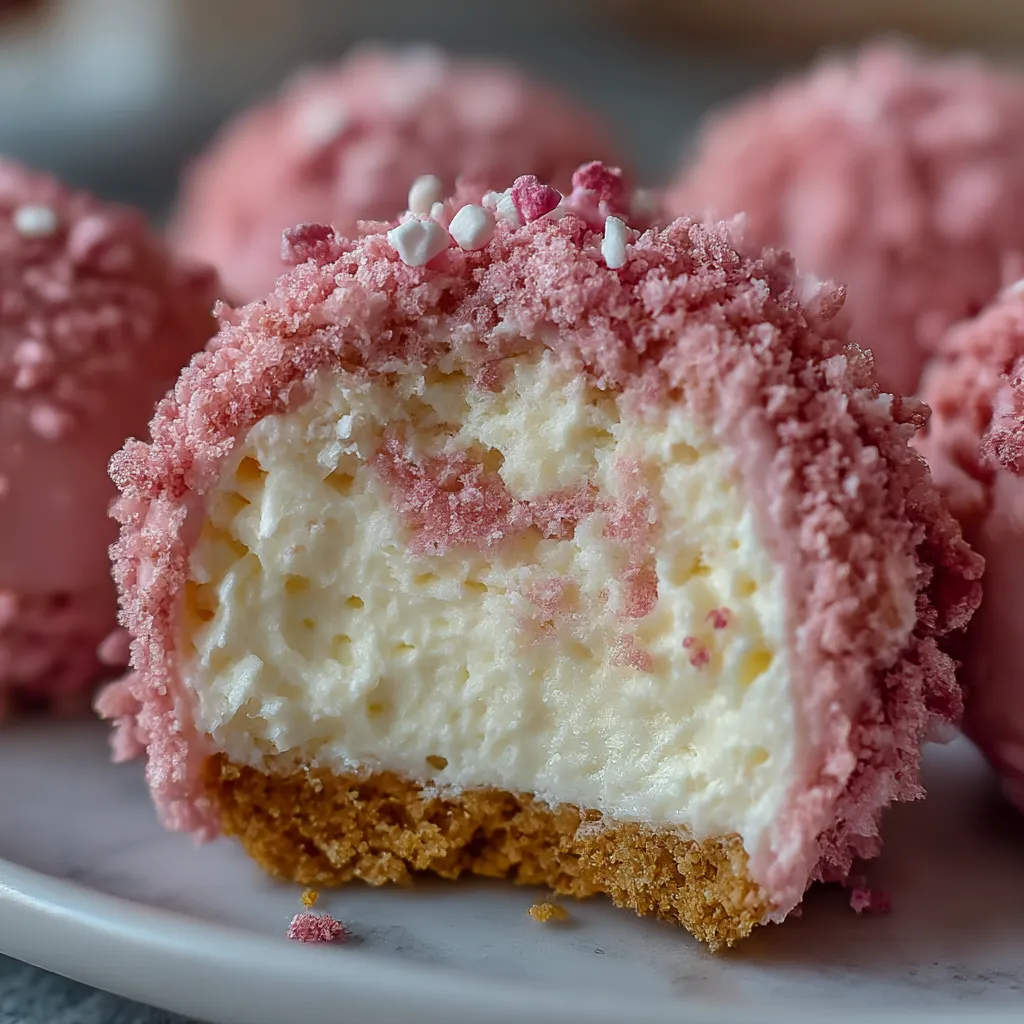Crispy Cotton Candy Cheesecake Bombs