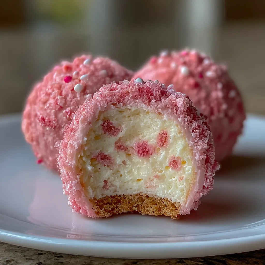 Crispy Cotton Candy Cheesecake Bombs