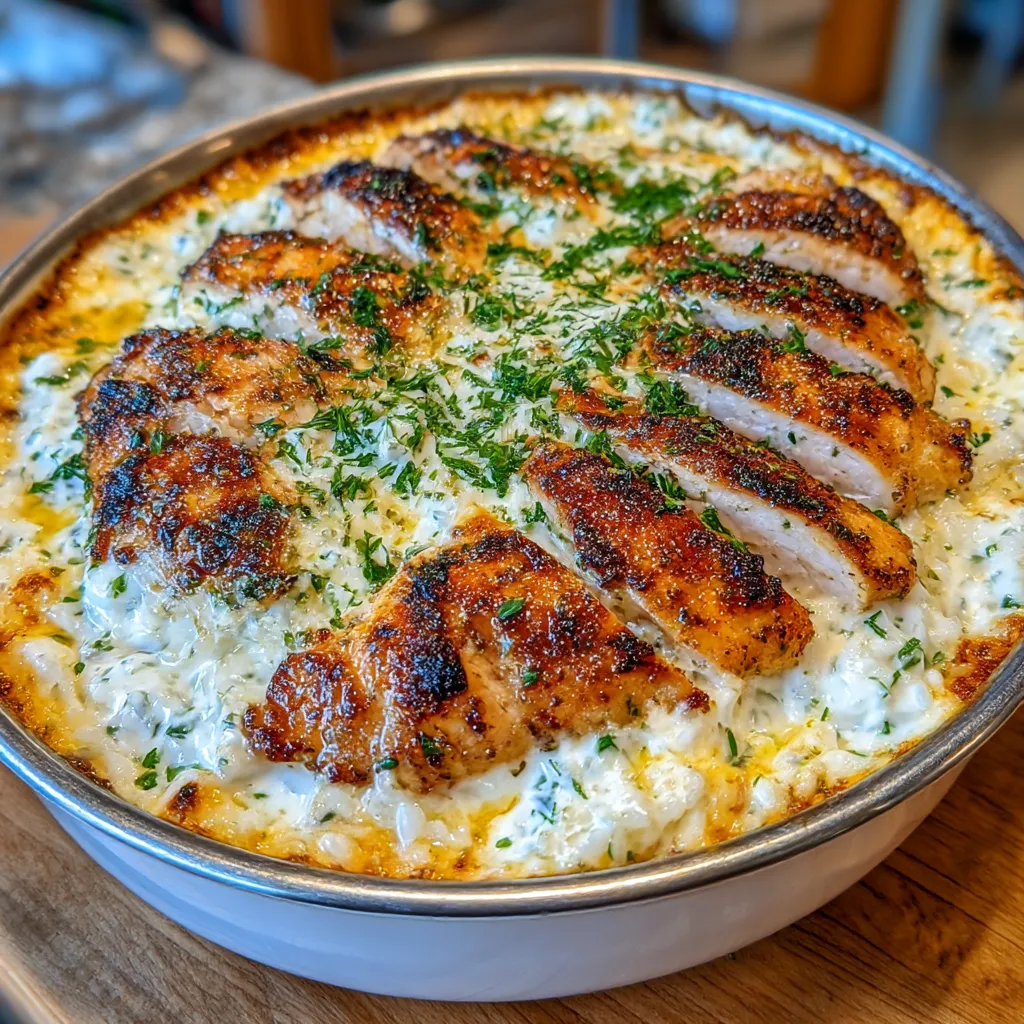 Dump-and-Bake Chicken Tzatziki and Rice