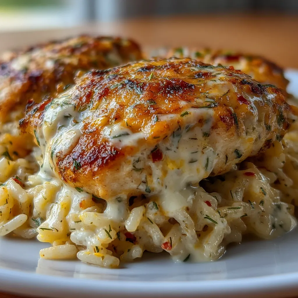 Dump-and-Bake Chicken Tzatziki with Rice