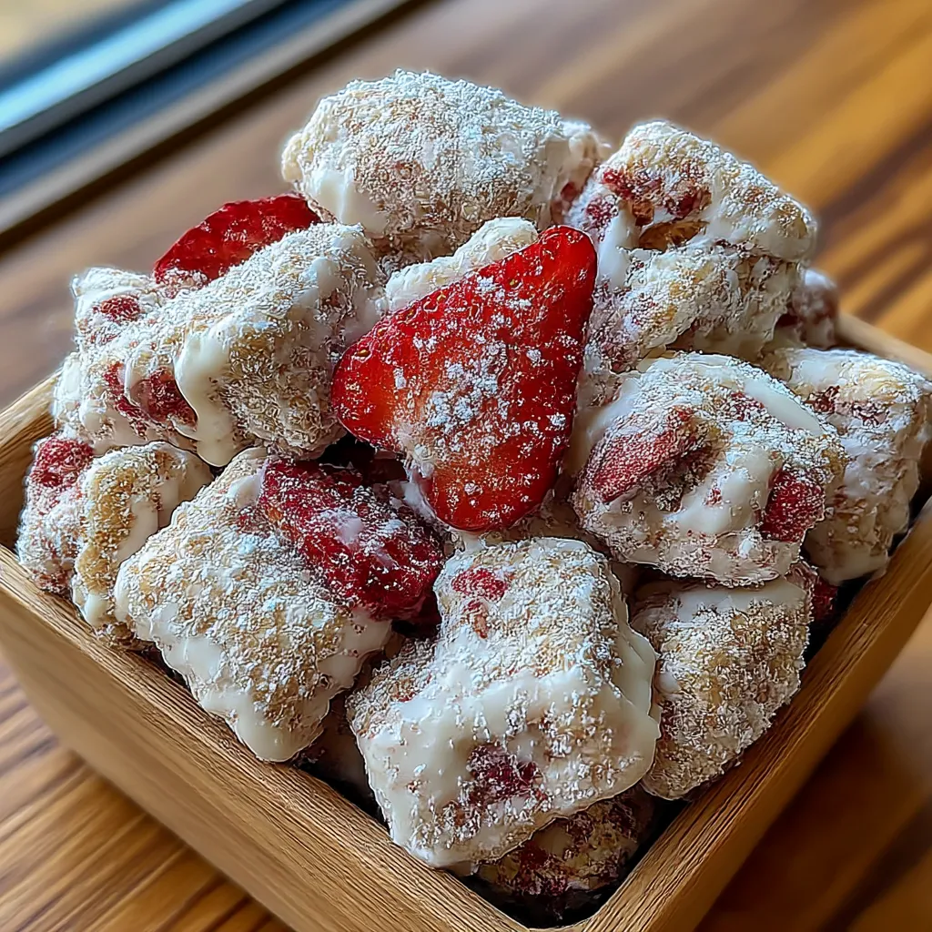 Fluffy Strawberry Shortcake Puppy Chow