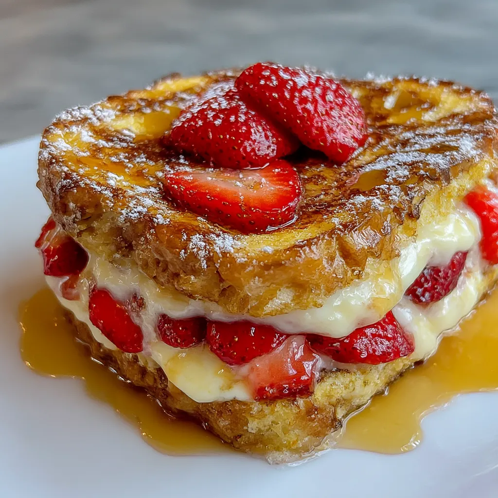 Strawberry Cream Cheese Stuffed French Toast