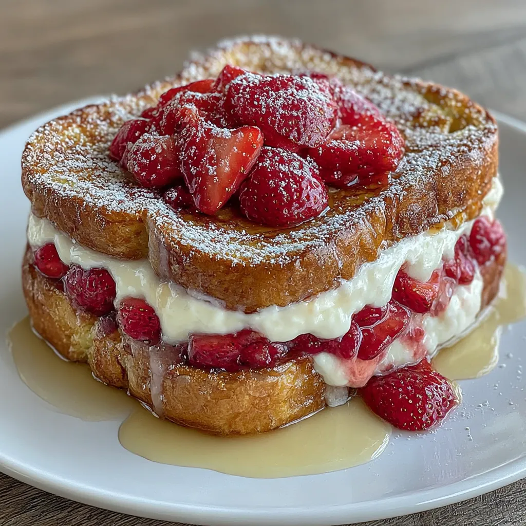 Strawberry Cream Cheese Stuffed French Toast