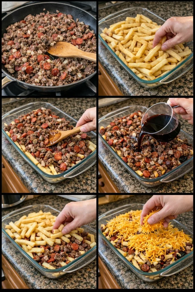 Cheeseburger French Fry Casserole