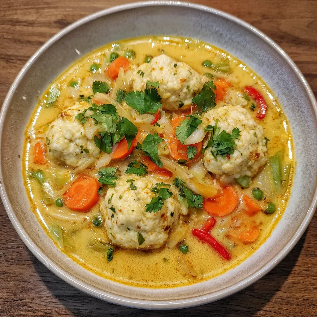 Coconut Curry Soup with Dumplings