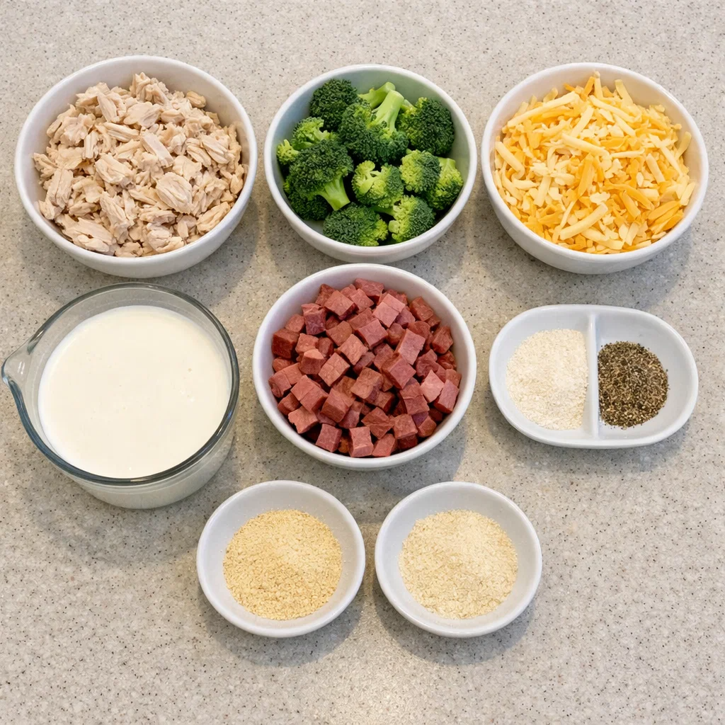Creamy Chicken Casserole With Broccoli And Smoked Beef