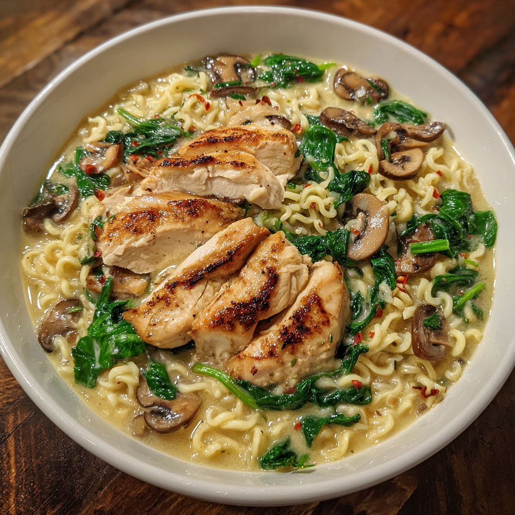 Creamy Garlic Chicken Ramen