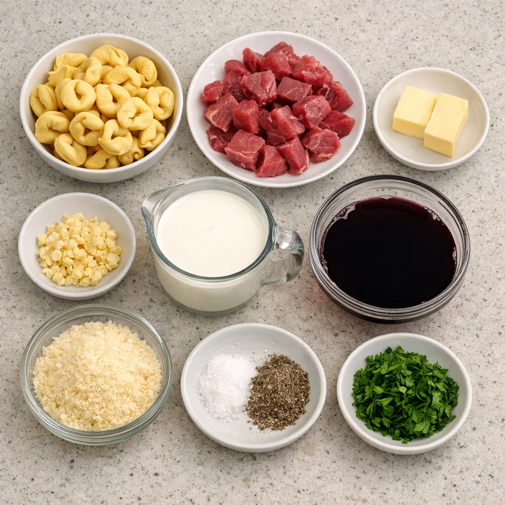 Creamy Garlic Steak Tortellini