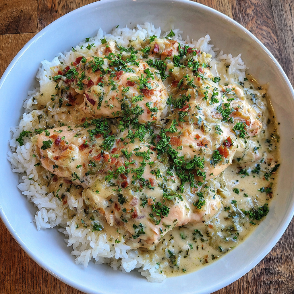 Creamy Smothered Chicken and Rice