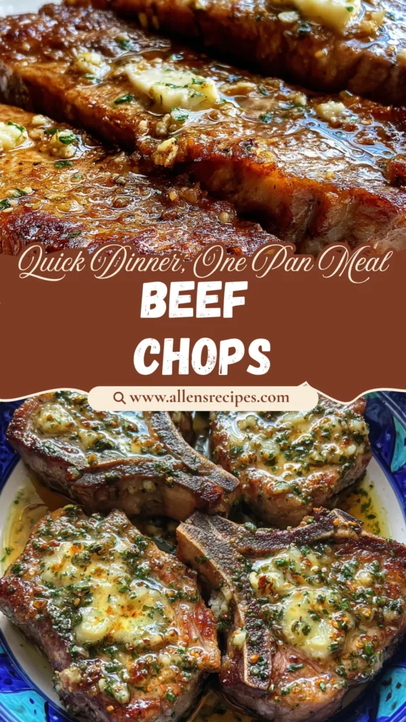 Garlic Butter Pan Seared Beef Chops