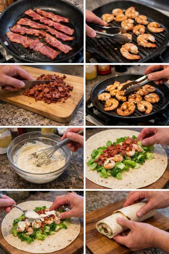 Grilled Shrimp Caesar Wraps