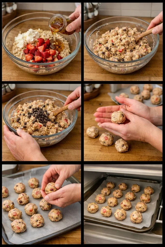No-Bake Strawberry Cheesecake Protein Balls