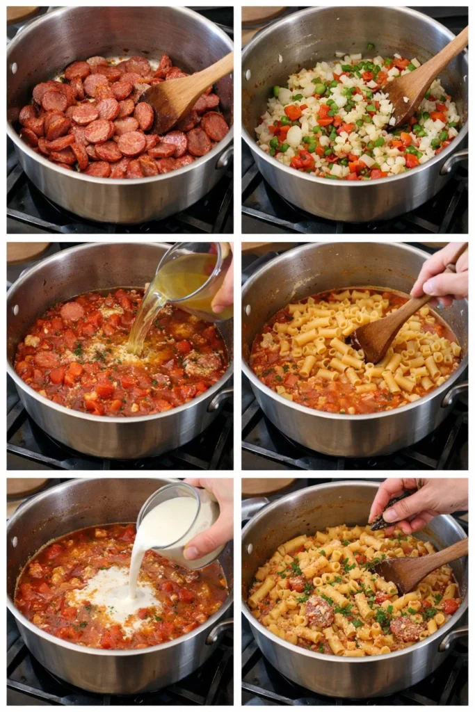 One-Pot Creamy Spicy Cajun Beef Pasta