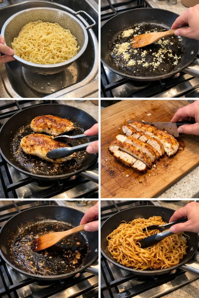 Sticky Garlic Chicken Noodles