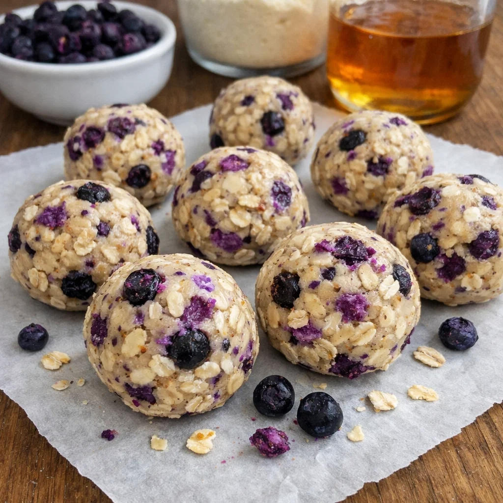 Blueberry Cheesecake Protein Bites
