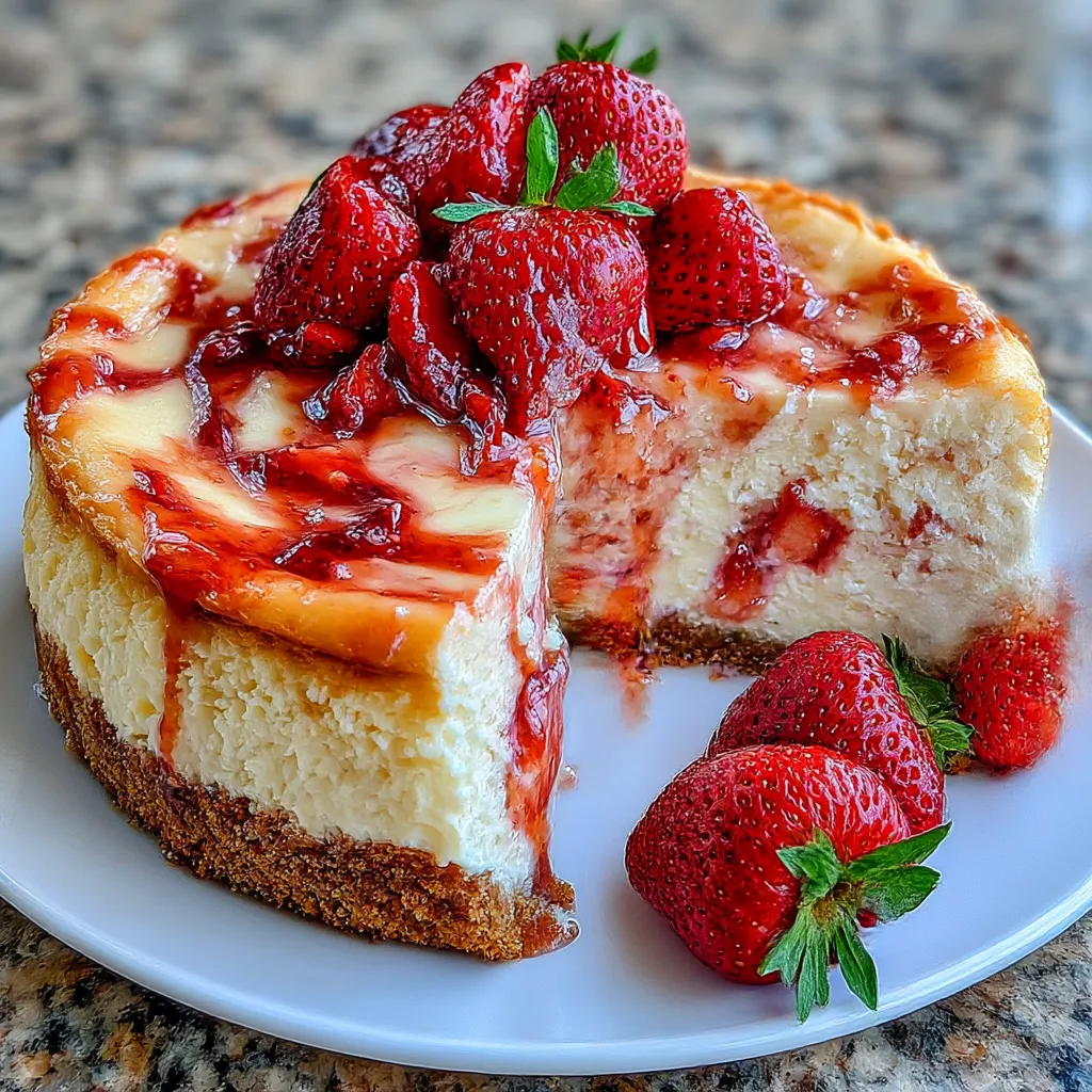 Strawberry Swirl Cheesecake