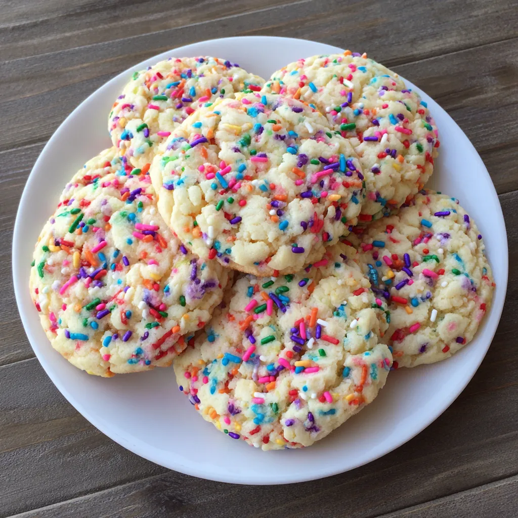 4th of July Sprinkle Cake Mix Cookies