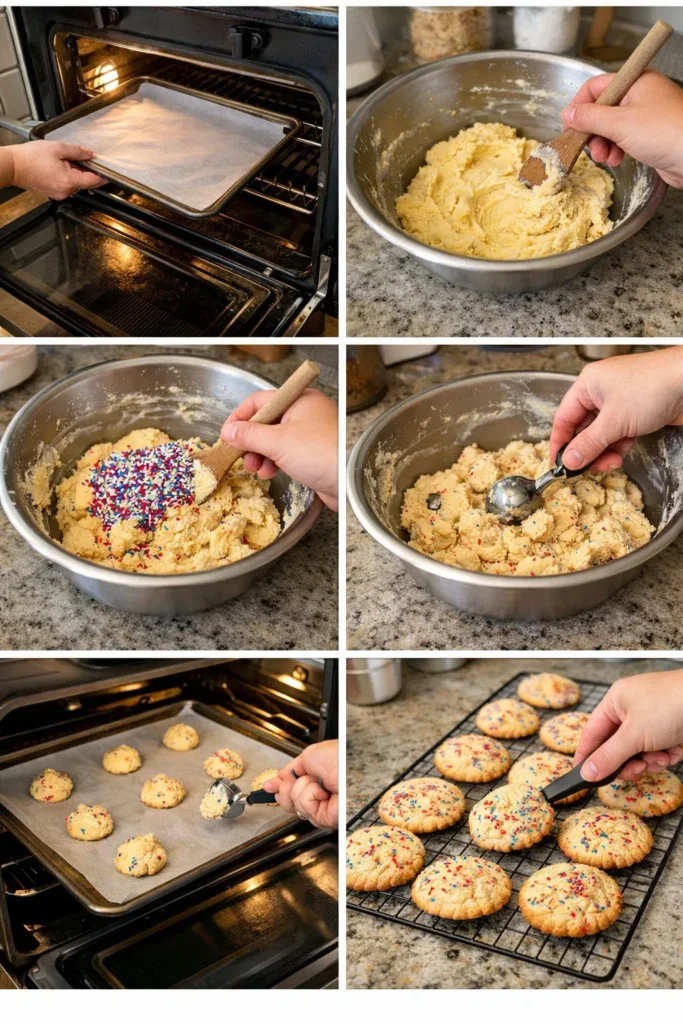 4th of July Sprinkle Cake Mix Cookies